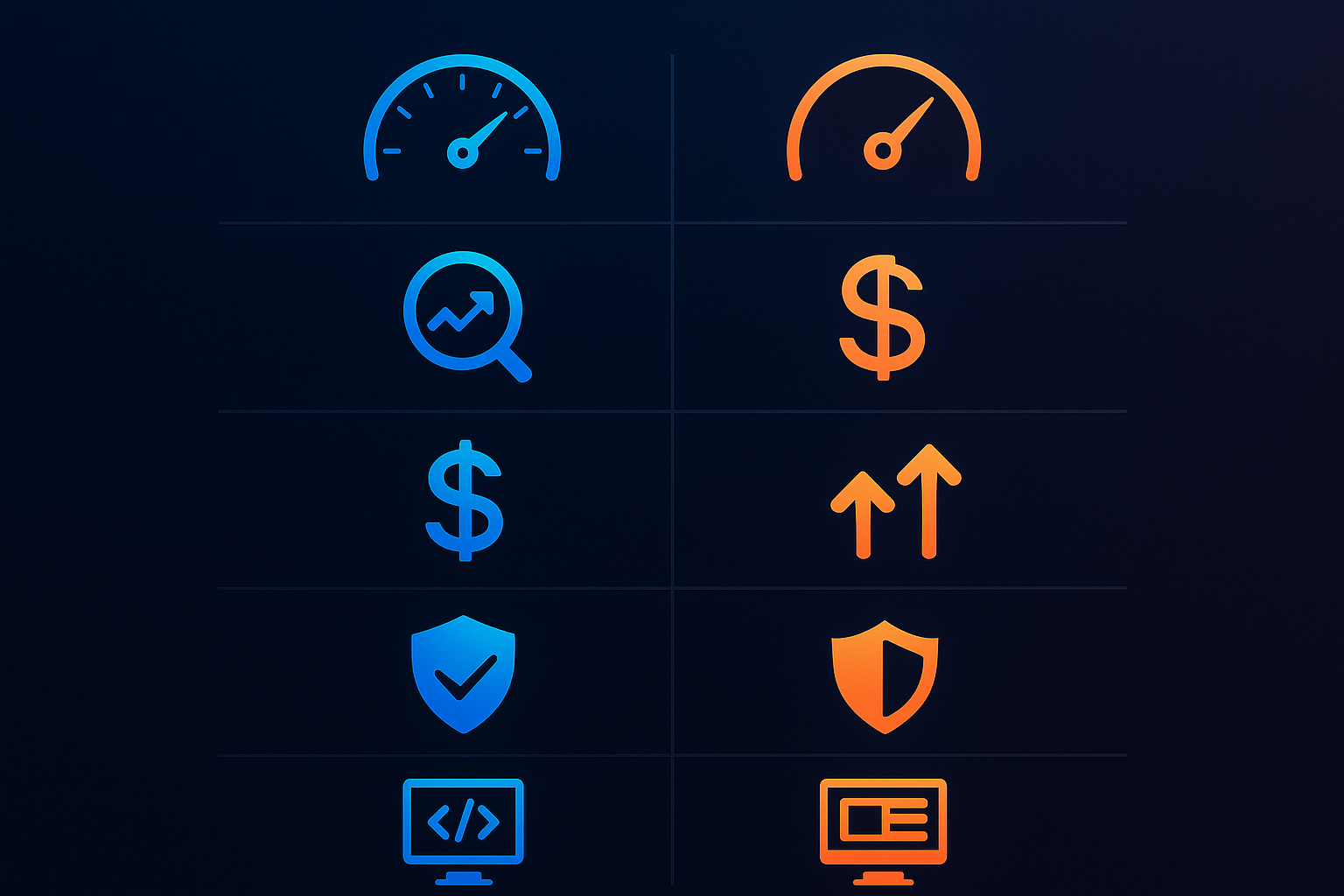 Next.js vs WordPress comparison showing speed, SEO, scalability, cost and security differences for business websites